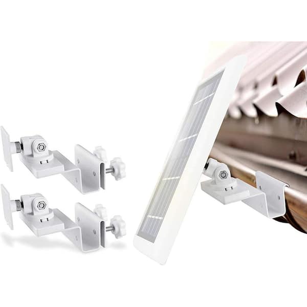 Wasserstein White Gutter Mount Compatible with Ring, Arlo, Reolink Security Cameras and Compatible Solar Panels (2-Pack)