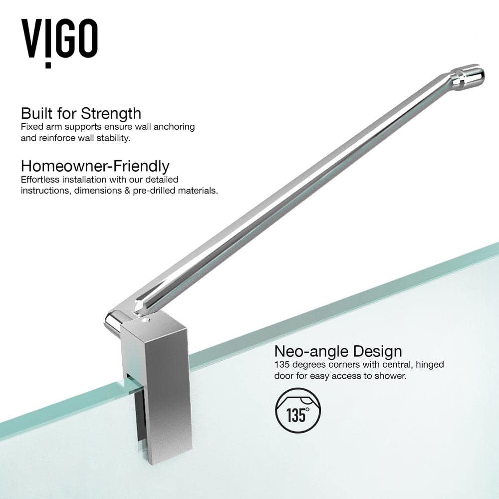 Piedmont Frameless Clear Glass Neo-Angle Shower Enclosure