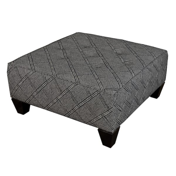 Leffler Home Harrison Upholstered Ottoman in Shibori Indigo