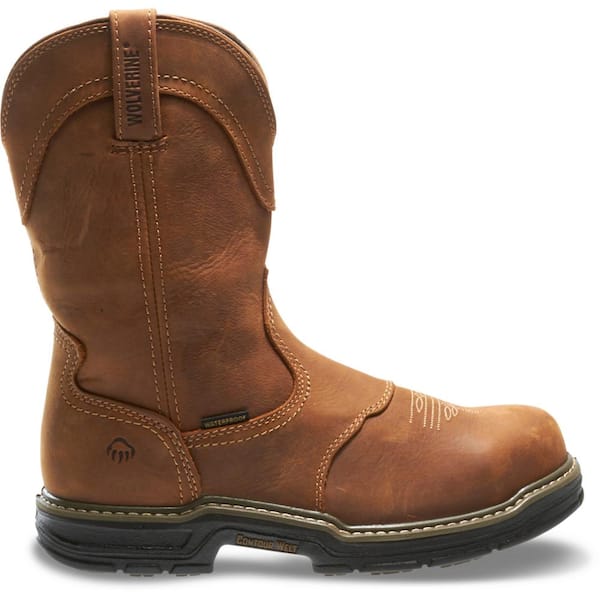 Wolverine Men's Anthem Waterproof Wellington Work Boots - Steel Toe - Brown Size 9(W)