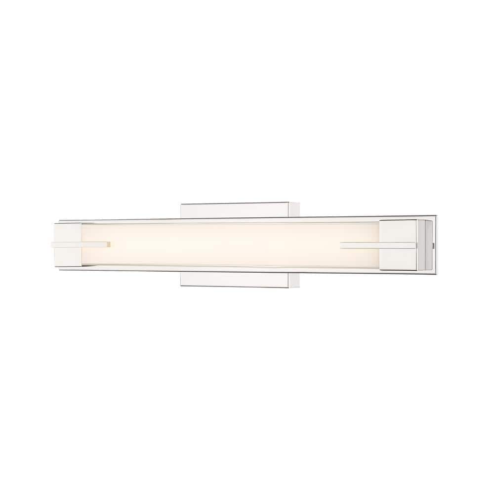 Chase 23 in. 1-Light Chrome LED Vanity with Gloss Opal Shade