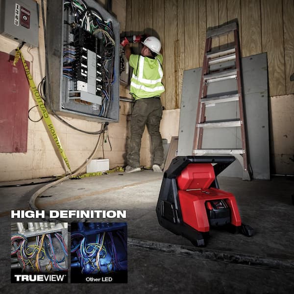 Milwaukee - M18 GEN-2 18-Volt Lithium-Ion Cordless ROVER LED AC/DC Flood Light and Starter Kit with (1) 5.0 Ah Battery and Charger