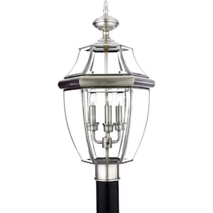 Newbury 1-Light Pewter Outdoor Post Lantern