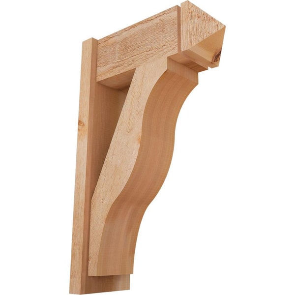 Ekena Millwork 8 in. x 32 in. x 20 in. Western Red Cedar Fuston Arts and Crafts Rough Sawn Outlooker