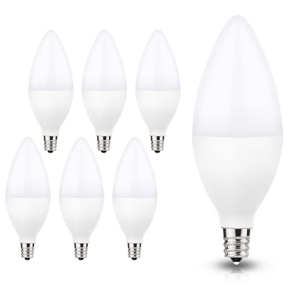 60-Watt Equivalent 6W C11 Non-Dimmable LED Candle Light Bulb E12 Base in Daylight 5000K (6-Pack) price history on PriceWatchPro