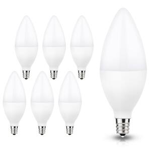 60-Watt Equivalent 6W C11 LED Candle Light Bulb E12 Base in Daylight 5000K (6-Pack)