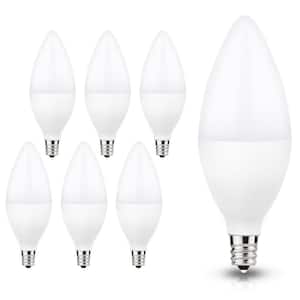 60-Watt Equivalent 6W C11 Non-Dimmable LED Candle Light Bulb E12 Base in Daylight 5000K (6-Pack)