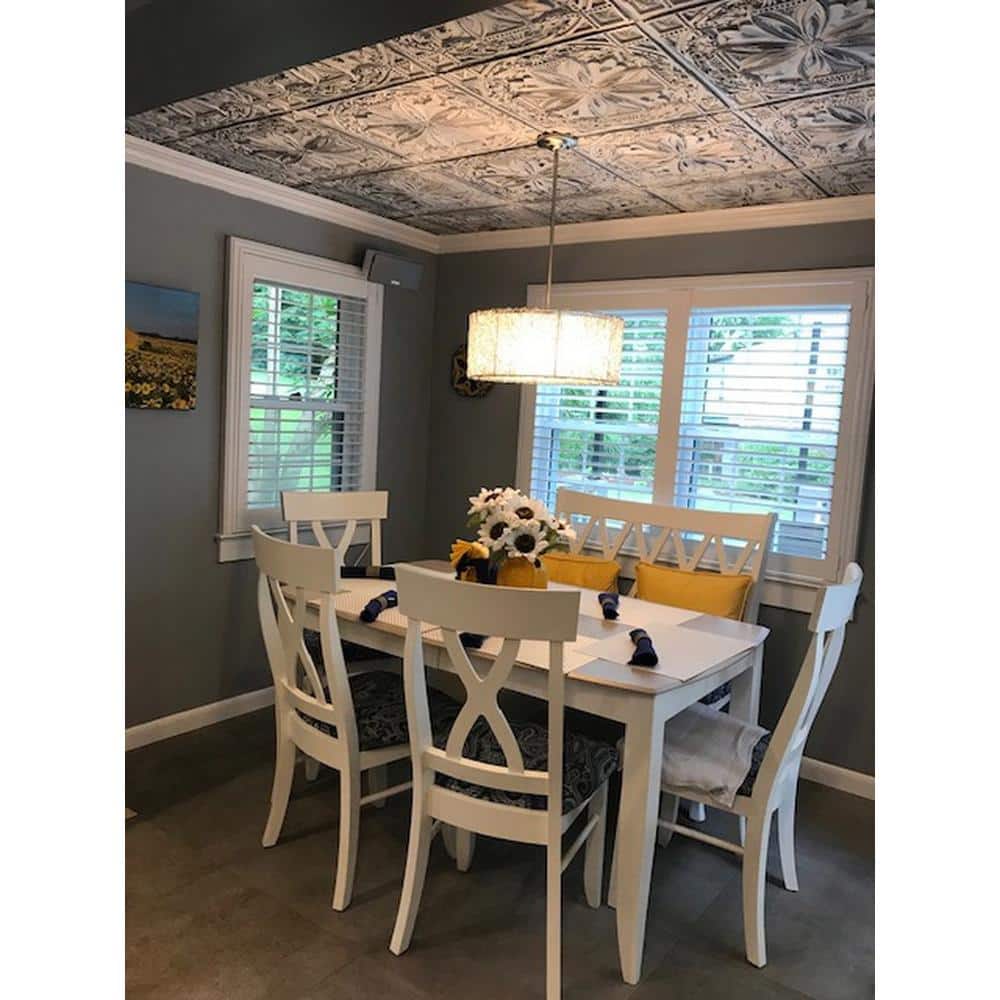 Milan 24'' White Textured PVC Ceiling Tile Set