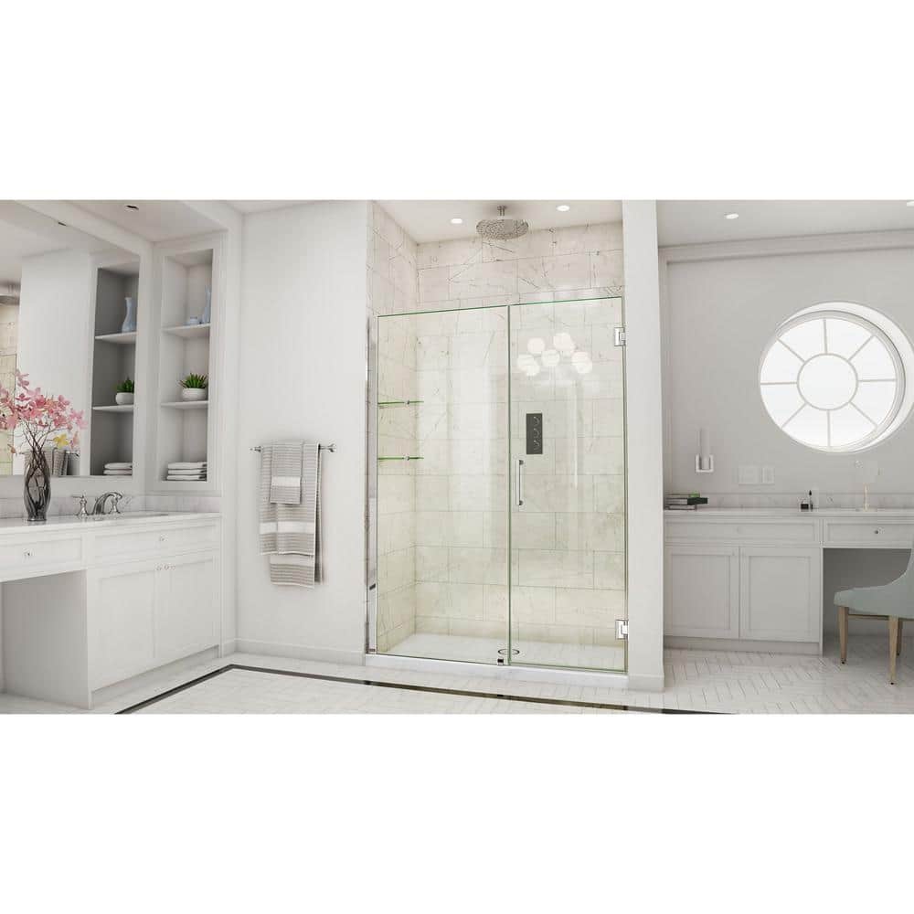 DreamLine 61" Black Frameless Hinged Shower Door with ClearMax Glass