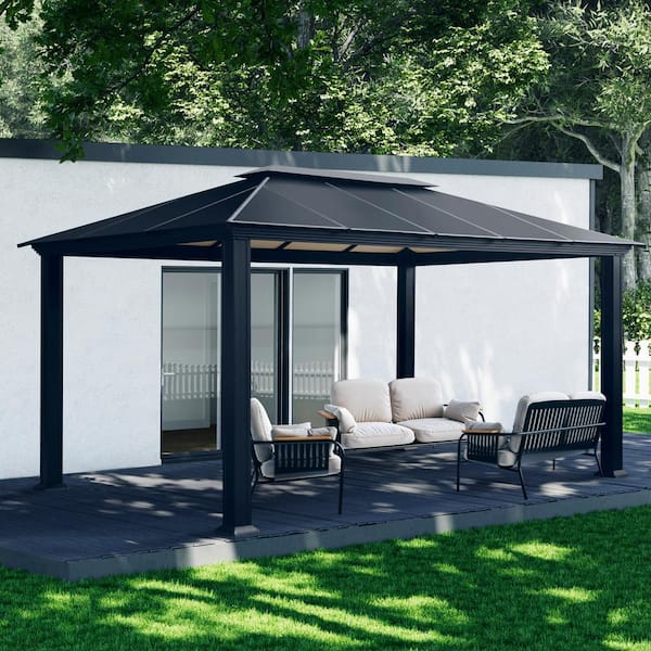 Santa Monica 12 ft. x 16 ft. Aluminum Hard Top Gazebo