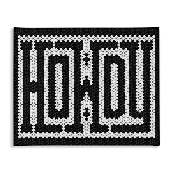 Mosaic Style Howdy in Black by Lettered and Lined 1-Piece Unframed Typography Graphic Art Print 36 in. x 48 in.