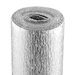 Double Reflective Insulation Roll 48 in. x 10 ft. Foam Core Radiant Barrier 3.2 mm Double-Sided Aluminum Foil EPE