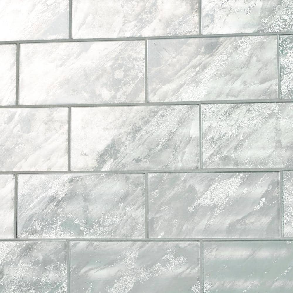 Astral Polished White Glass Rectangular Wall Tile