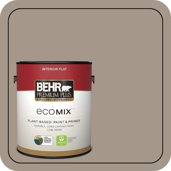 1 gal. #N220-4 Shiitake Flat EcoMix Plant-Based Interior Paint & Primer
