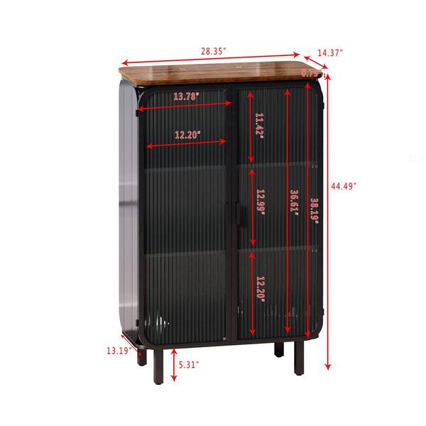 34 in. W x 15.5 in. D x 31.9 in. H in White MDF Assemble Upper Pantry Kitchen Cabinet with Wood Veneer Metal Leg Frame