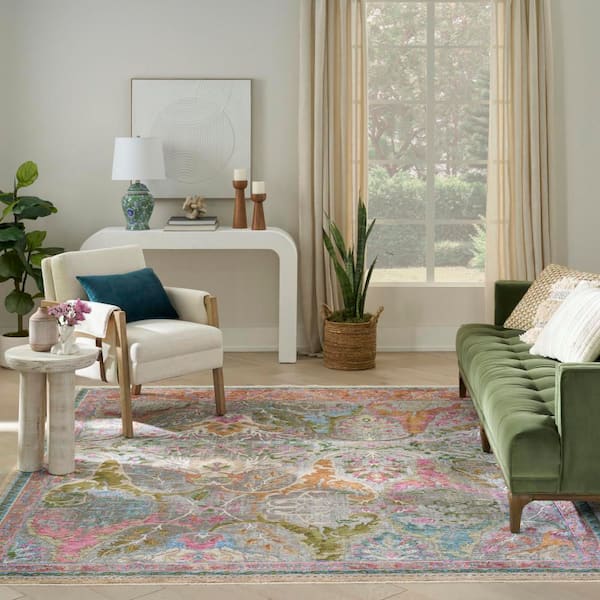 Nourison Quaint Harmony 9'10 inch x 13'1 inch Pink Multicolor Bohemian Indoor Rug