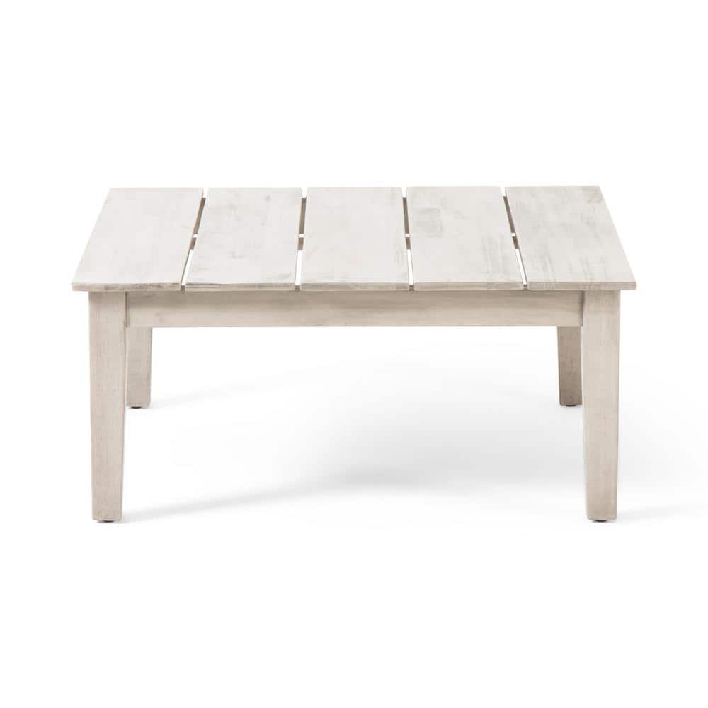 Light Gray Rectangle Acacia Wood Outdoor Coffee Table for Outdoor and ...