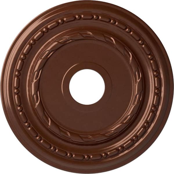Ekena Millwork 1-1/4 in. x 17-7/8 in. x 17-7/8 in. Polyurethane Dublin Ceiling Medallion, Copper Penny