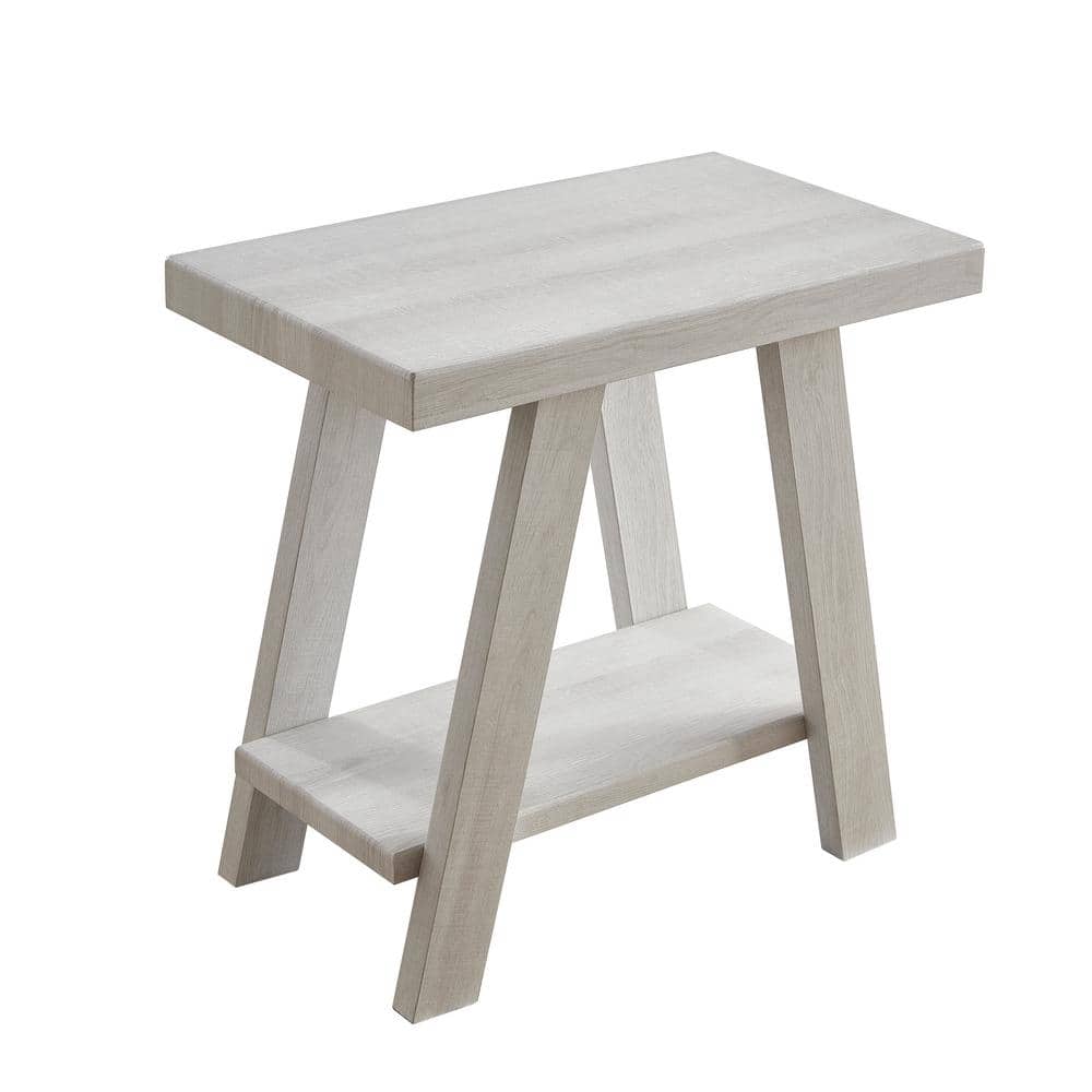 White Wood 23.50 in. W Coffee Table, Side Table with Shelf price history on PriceWatchPro