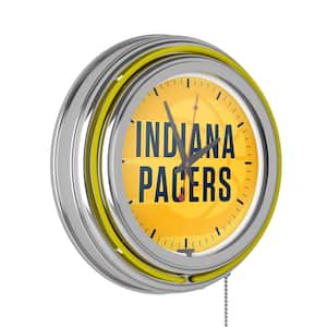 Indiana Pacers Yellow Fade Lighted Analog Neon Clock