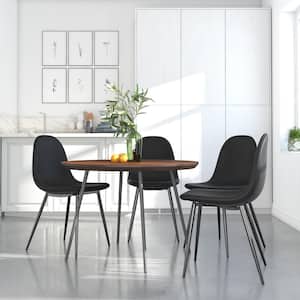 DHP Cooper Upholstered Dining Chair, Black Faux Leather, Set of 4