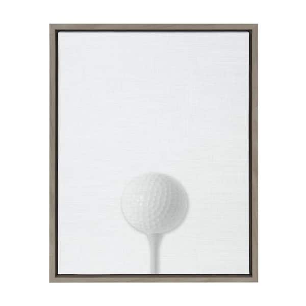 DesignOvation Sylvie "Golf Ball Portrait" Framed Canvas Sports Wall Art 24 in. x 18 in.