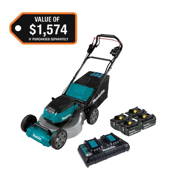 18 in. 18V X2 (36V) LXT Lithium-Ion Cordless Walk Behind Self Propelled Lawn Mower Kit with 4 Batteries (5.0 Ah)