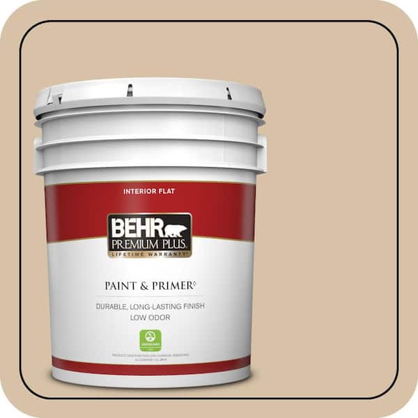 BEHR PREMIUM PLUS 5 gal. Home Decorators Collection #HDC-CT-06 Country Linens Flat Low Odor Interior Paint & Primer