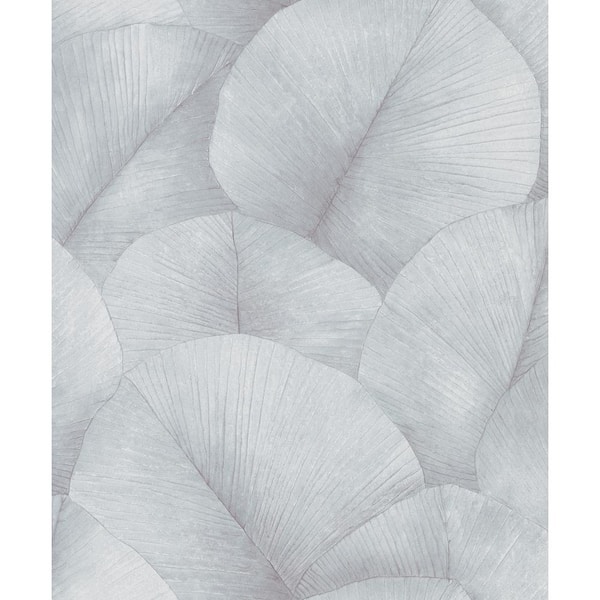 Unbranded Kumano Collection Blue Textured Palm Leaf Matte Finish Non-pasted Vinyl on Non-woven Wallpaper Sample