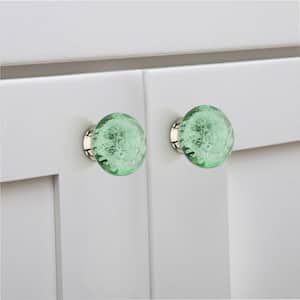 1-1/2 in. Turquoise Bubbled Glass Cabinet Knob