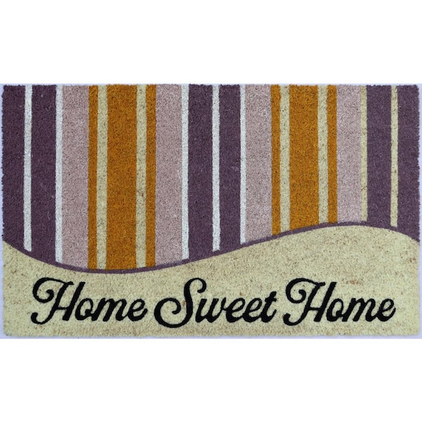 Vinyl Back Sweet Home 30 in. x 18 in. Coir Door Mat