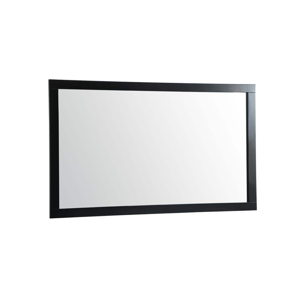 Contemporary Black Wood Rectangular Bathroom Vanity Mirror