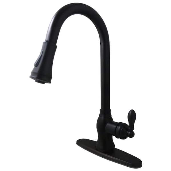 American Classic 16.94 in. H Pull Down Sprayer Kitchen Faucet with Swivel Spout in Oil Rubbed Bronze