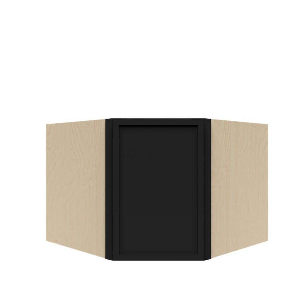 Slim Shaker Assembled 24 in. W x 18 in. H x 12 in. D Wall Diagonal Corner Kitchen Cabinet in Black price history on PriceWatchPro