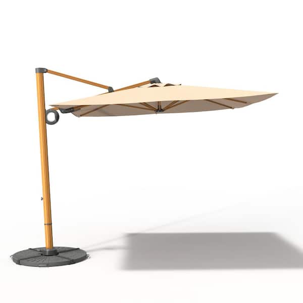 Mondawe 8.3 ft. Square Aluminium Pole Patio Cantilever Umbrella 360° Rotation Offset Umbrella