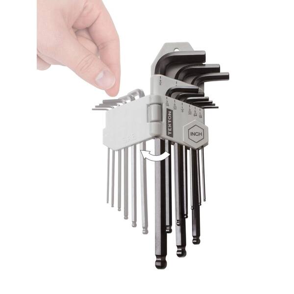Magnetic Ball Ends S2 Steel 9 Piece Extra Long Hex Key Set 