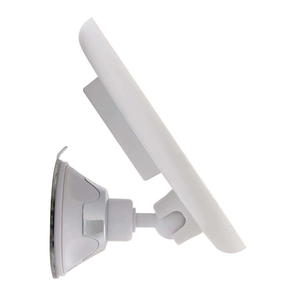 Lumina Pure White 10x LED Lighted Swivel Suction Wall Mirror