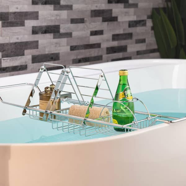 ᐅ【WOODBRIDGE Stainless Steel Extendable Bathtub Caddy Tray in