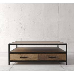 Alastair 40 in. Wood Medium Square Wood Coffee Table with Drawers