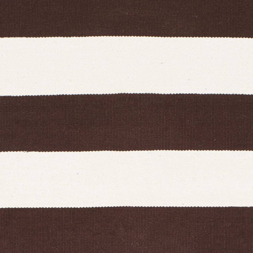 Chocolate and Ivory Handwoven Wool and Cotton Runner Rug