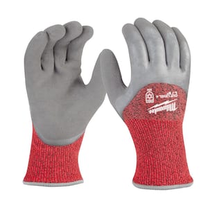 Medium Gray Latex Level 4 Cut Resistant Insulated Winter Dipped Work Gloves