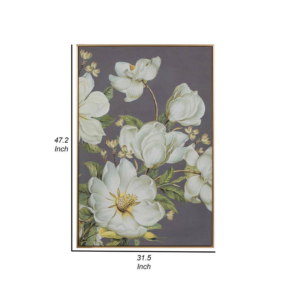 Nia 32 x 47 Multicolor Floral Microfiber and Pine Wall Art