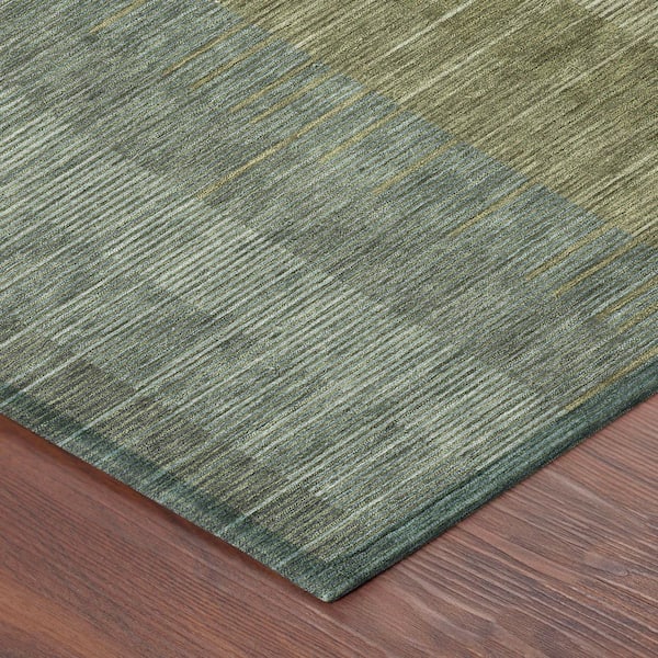 Chantille Machine Washable Indoor/Outdoor Abstract ACN2821 Olive 8 ft. x 10 ft. Area Rug