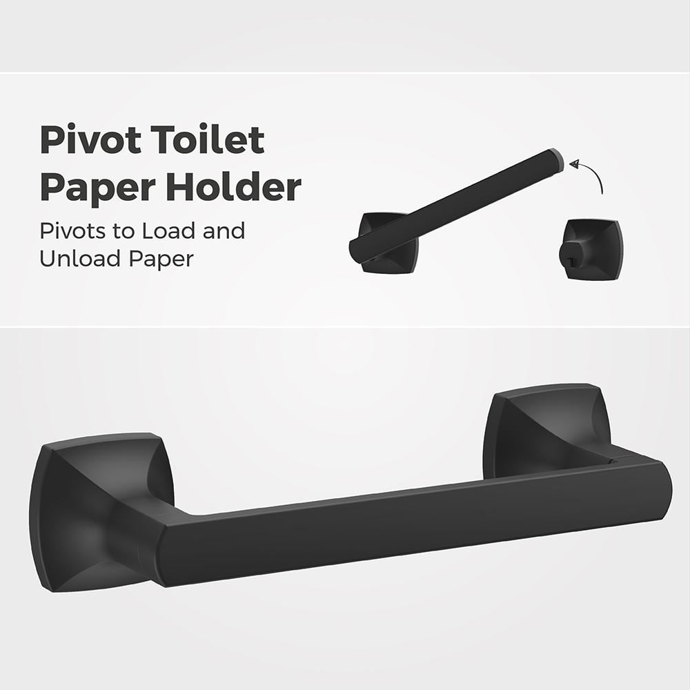 Matte Black Metal 3-Piece Bathroom Hardware Set
