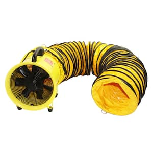 8 in. 2 Speed High-Velocity Portable Confined Space Ventilator with Hose