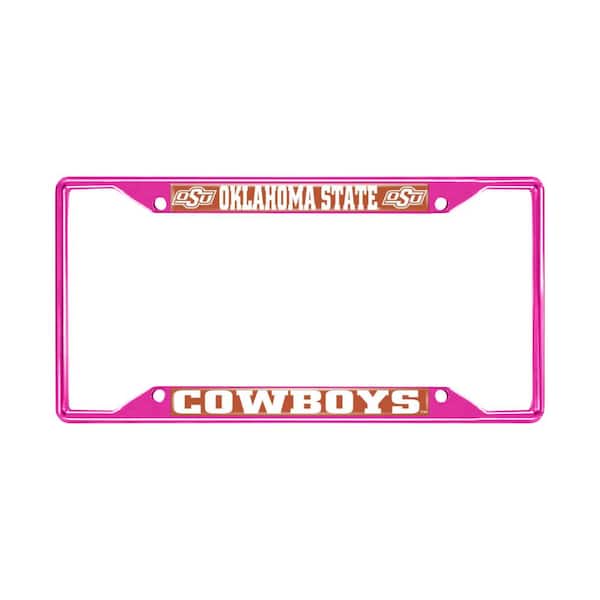FANMATS Universal Fit Oklahoma State University License Plate Frame - Pink