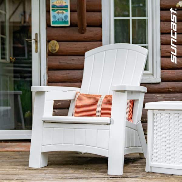 Suncast Ice Cube White Plastic Adirondack Chair BMAC1000CB - The