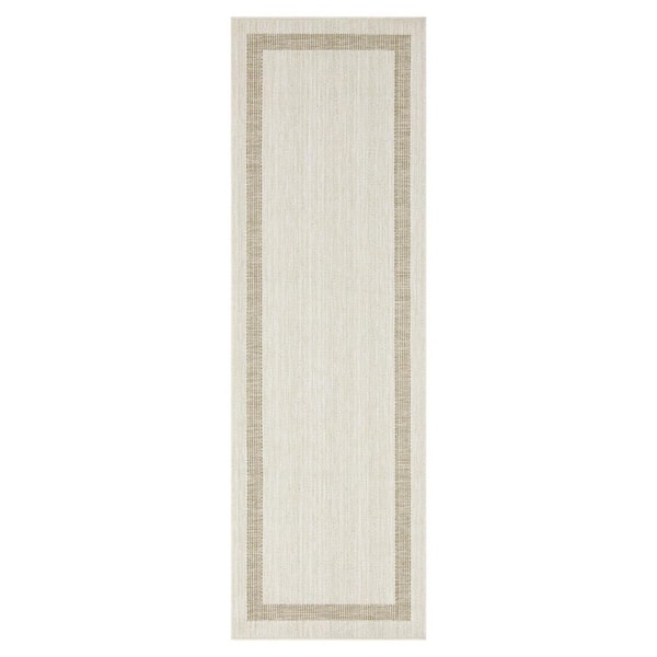 PLAYA RUG Azelia Ivory and Jute 2 ft. x 8 ft. Indoor/Outdoor Area Rug