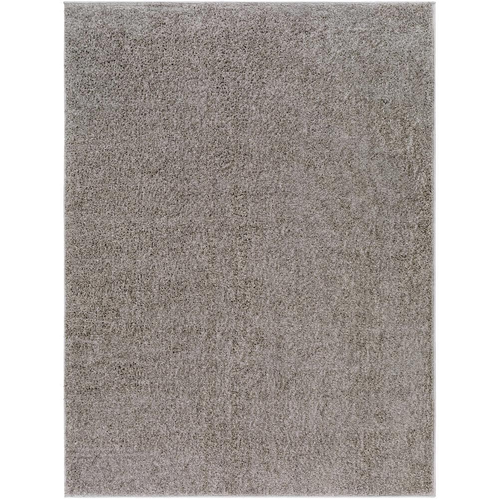 Judy Light Gray Washable Plush Shag Area Rug 5'3" x 7'