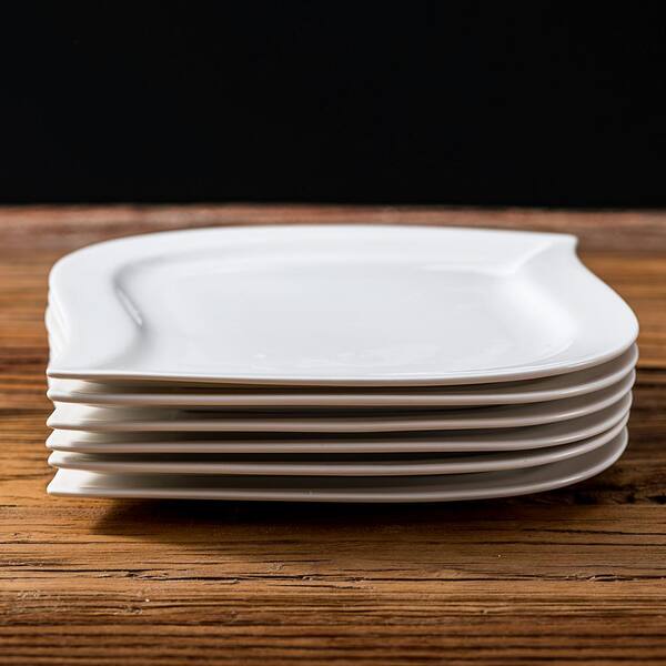 Series Elvira 6-Piece 8.5 Dessert Plates Ivory White Porcelain Side Plate Dinner Serving Plate Sets MALACASA Series Elvira 6-Piece 8.5 Dessert Plates Ivory White Porcelain Side Plate Dinner Serving Plate Sets MALACASA